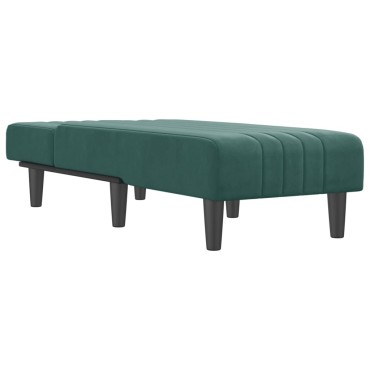vidaXL Ανάκλιντρο Σκούρο Πράσινο Βελούδινο 55x140x70cm 1 τεμ.