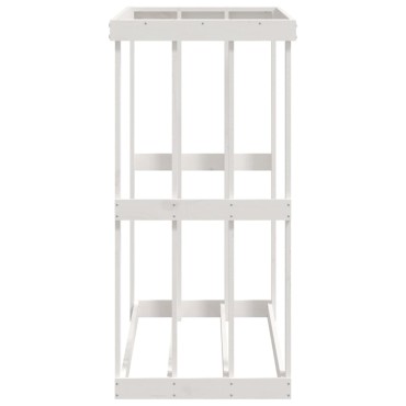 vidaXL Ξυλοθήκη Εξ. Χώρου Λευκή 108x52x106 εκ. από Μασίφ Ξύλο Πεύκου