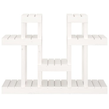 vidaXL Βάση Γλάστρας Λευκή 104,5 x 25 x 77,5 εκ. από Μασίφ Ξύλο Πεύκου