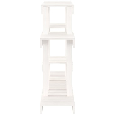 vidaXL Βάση Γλάστρας Λευκή 104,5 x 25 x 77,5 εκ. από Μασίφ Ξύλο Πεύκου