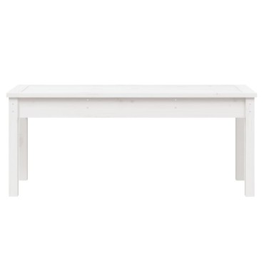 vidaXL Παγκάκι Κήπου Λευκό 109x44x45cm από Μασίφ Ξύλο Πεύκου 1 τεμ.