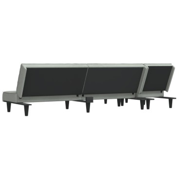 vidaXL Καναπές Κρεβάτι Γωνιακός Αν. Γκρι 255x140x70cm Βελούδινος 1 τεμ.