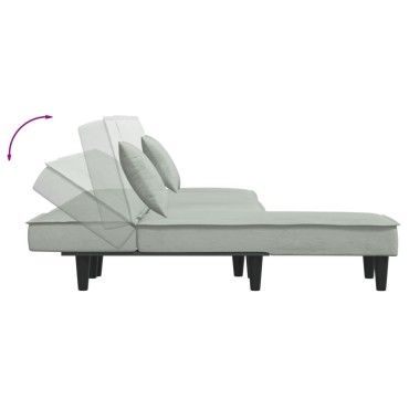 vidaXL Καναπές Κρεβάτι Γωνιακός Αν. Γκρι 255x140x70cm Βελούδινος 1 τεμ.