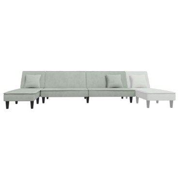 vidaXL Καναπές Κρεβάτι Γωνιακός Αν. Γκρι 255x140x70cm Βελούδινος 1 τεμ.