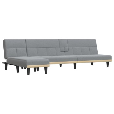 vidaXL Καναπές Κρεβάτι Γωνιακός Αν. Γκρι 255x140x70cm Υφασμάτινος 1 τεμ.