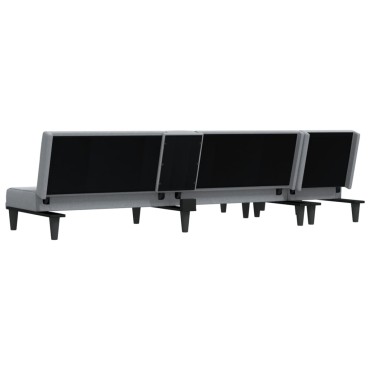 vidaXL Καναπές Κρεβάτι Γωνιακός Αν. Γκρι 255x140x70cm Υφασμάτινος 1 τεμ.