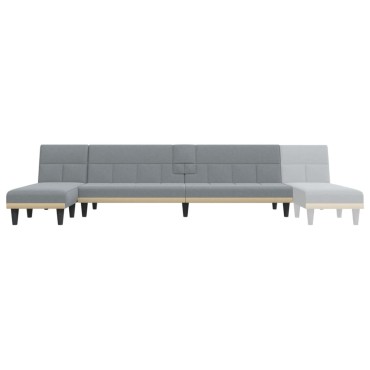 vidaXL Καναπές Κρεβάτι Γωνιακός Αν. Γκρι 255x140x70cm Υφασμάτινος 1 τεμ.
