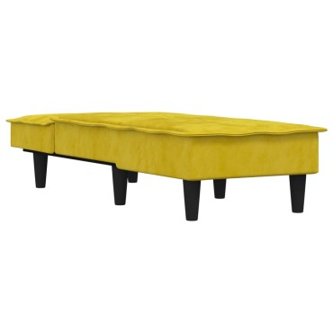 vidaXL Ανάκλιντρο Κίτρινο Βελούδινο 55x140x70cm 1 τεμ.