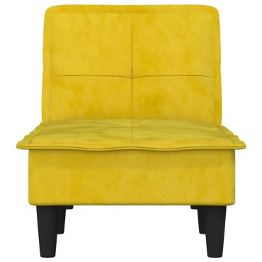 vidaXL Ανάκλιντρο Κίτρινο Βελούδινο 55x140x70cm 1 τεμ.