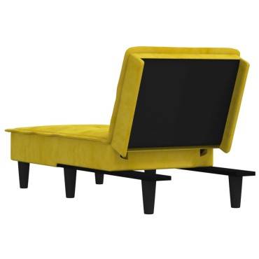 vidaXL Ανάκλιντρο Κίτρινο Βελούδινο 55x140x70cm 1 τεμ.