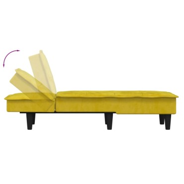 vidaXL Ανάκλιντρο Κίτρινο Βελούδινο 55x140x70cm 1 τεμ.