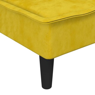 vidaXL Ανάκλιντρο Κίτρινο Βελούδινο 55x140x70cm 1 τεμ.