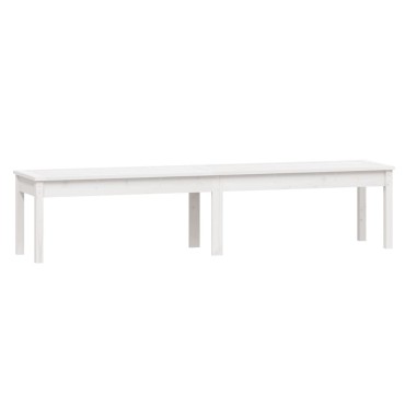 vidaXL Πάγκος Κήπου Διθέσιος Λευκός 203,5x44x45cm Μασίφ Ξύλο Πεύκου