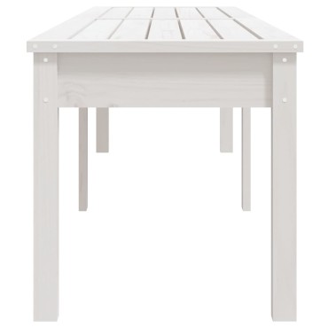 vidaXL Πάγκος Κήπου Διθέσιος Λευκός 203,5x44x45cm Μασίφ Ξύλο Πεύκου