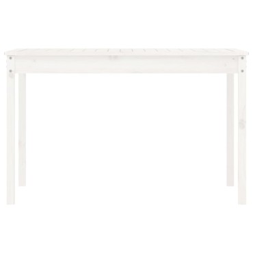 vidaXL Τραπέζι Κήπου Λευκό 121x82,5x76cm από Μασίφ Ξύλο Πεύκου 1 τεμ.