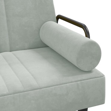 vidaXL Καναπές Κρεβάτι Γωνιακός Αν. Γκρι 260x140x70cm Βελούδινος 1 τεμ.