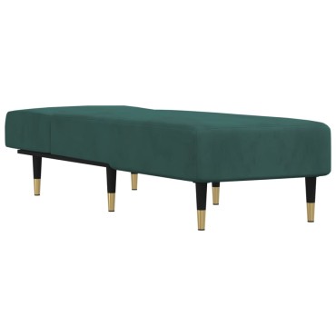 vidaXL Ανάκλιντρο Σκούρο Πράσινο Βελούδινο 55x140x70cm 1 τεμ.