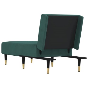 vidaXL Ανάκλιντρο Σκούρο Πράσινο Βελούδινο 55x140x70cm 1 τεμ.