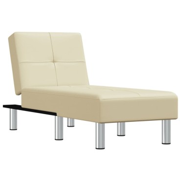 vidaXL Ανάκλιντρο Κρεμ από Συνθετικό Δέρμα 55x140x70cm 1 τεμ.