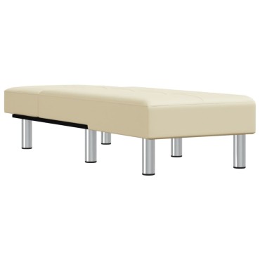vidaXL Ανάκλιντρο Κρεμ από Συνθετικό Δέρμα 55x140x70cm 1 τεμ.