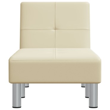 vidaXL Ανάκλιντρο Κρεμ από Συνθετικό Δέρμα 55x140x70cm 1 τεμ.