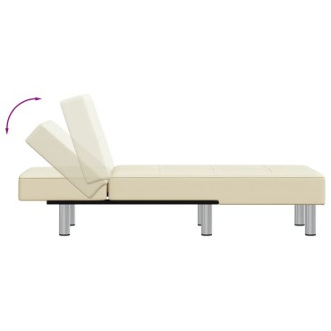 vidaXL Ανάκλιντρο Κρεμ από Συνθετικό Δέρμα 55x140x70cm 1 τεμ.