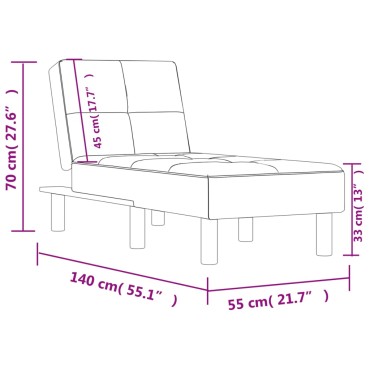vidaXL Ανάκλιντρο Κρεμ από Συνθετικό Δέρμα 55x140x70cm 1 τεμ.