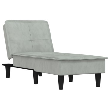 vidaXL Ανάκλιντρο Ανοιχτό Γκρι Βελούδινο 55x140x70cm 1 τεμ.