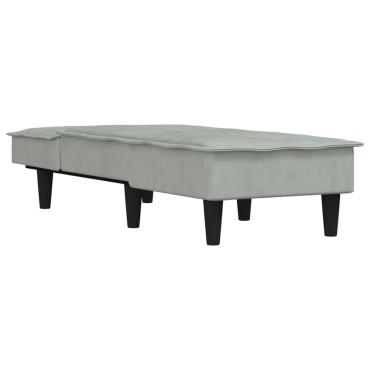 vidaXL Ανάκλιντρο Ανοιχτό Γκρι Βελούδινο 55x140x70cm 1 τεμ.