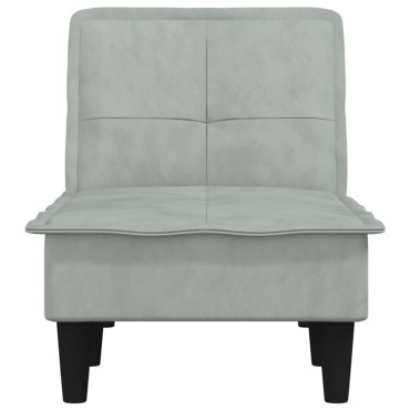 vidaXL Ανάκλιντρο Ανοιχτό Γκρι Βελούδινο 55x140x70cm 1 τεμ.
