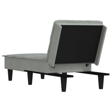 vidaXL Ανάκλιντρο Ανοιχτό Γκρι Βελούδινο 55x140x70cm 1 τεμ.