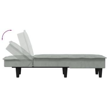 vidaXL Ανάκλιντρο Ανοιχτό Γκρι Βελούδινο 55x140x70cm 1 τεμ.