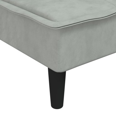 vidaXL Ανάκλιντρο Ανοιχτό Γκρι Βελούδινο 55x140x70cm 1 τεμ.