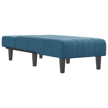 vidaXL Ανάκλιντρο Μπλε Βελούδινο 55x140x70cm 1 τεμ.