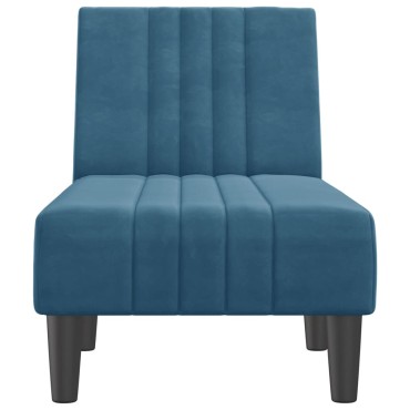 vidaXL Ανάκλιντρο Μπλε Βελούδινο 55x140x70cm 1 τεμ.