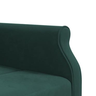 vidaXL Καναπές Κρεβάτι Γωνιακός Σκ. Πράσινο 271x140x70cm Βελούδινος 1 τεμ.