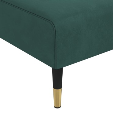 vidaXL Καναπές Κρεβάτι Γωνιακός Σκ. Πράσινο 271x140x70cm Βελούδινος 1 τεμ.