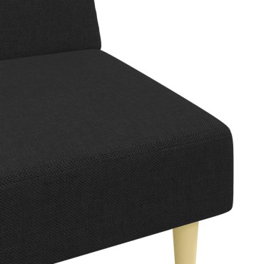 vidaXL Καναπέδες Σετ 2 τεμ. Μαύροι Υφασμάτινοι 200x84,5x69cm  Διθέσιος