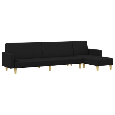 vidaXL Καναπέδες Σετ 2 τεμ. Μαύροι Υφασμάτινοι 220x84,5x70cm  Διθέσιος