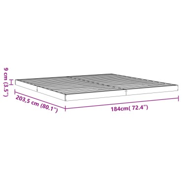 vidaXL Πλαίσιο Κρεβατιού 180x200 εκ. Μασίφ Ξύλο Πεύκου