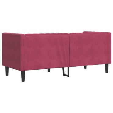 vidaXL Καναπές Διθέσιος Chesterfield με Στηρίγματα Μπορντό Βελούδο 174x74,5x70,5cm 1 τεμ.