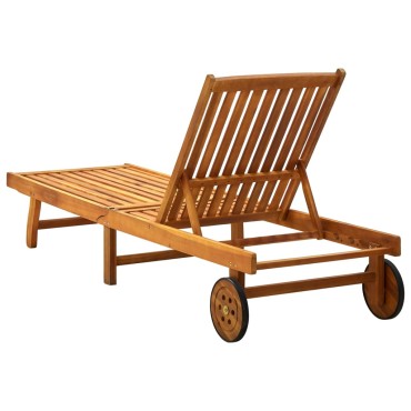 vidaXL Ξαπλώστρα από Μασίφ Ξύλο Ακακίας 199x59/63x30/62/76/85cm 1 τεμ.