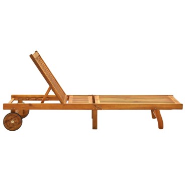 vidaXL Ξαπλώστρα από Μασίφ Ξύλο Ακακίας 199x59/63x30/62/76/85cm 1 τεμ.