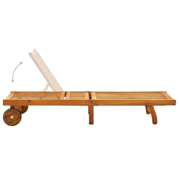 vidaXL Ξαπλώστρα από Μασίφ Ξύλο Ακακίας 199x59/63x30/62/76/85cm 1 τεμ.