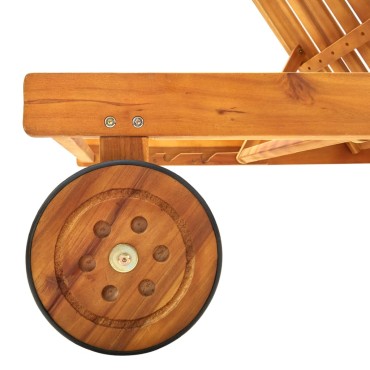 vidaXL Ξαπλώστρα από Μασίφ Ξύλο Ακακίας 199x59/63x30/62/76/85cm 1 τεμ.