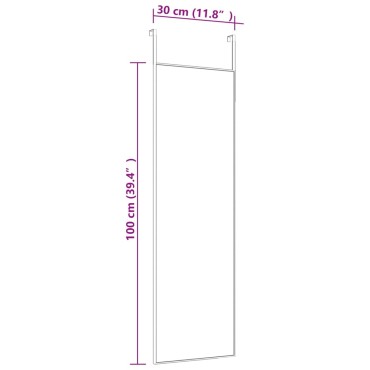 vidaXL Καθρέφτης Πόρτας Μαύρος 30 x 100 εκ. από Γυαλί και Αλουμίνιο