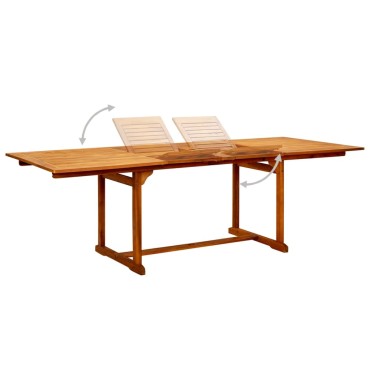 vidaXL Τραπεζαρία Κήπου (160-240)x100x75cm από Μασίφ Ξύλο Ακακίας 1 τεμ.