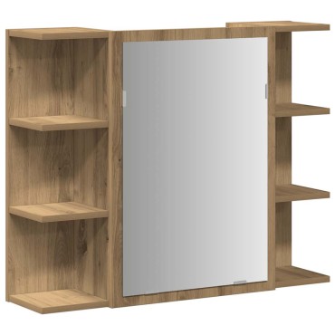 vidaXL Ντουλάπι Μπάνιου Τεχνίτης Δρυς 80x20,5x64cm Επεξεργασμένο Ξύλο 1 τεμ.