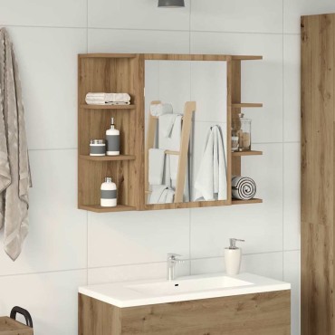vidaXL Ντουλάπι Μπάνιου Τεχνίτης Δρυς 80x20,5x64cm Επεξεργασμένο Ξύλο 1 τεμ.