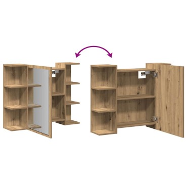 vidaXL Ντουλάπι Μπάνιου Τεχνίτης Δρυς 80x20,5x64cm Επεξεργασμένο Ξύλο 1 τεμ.